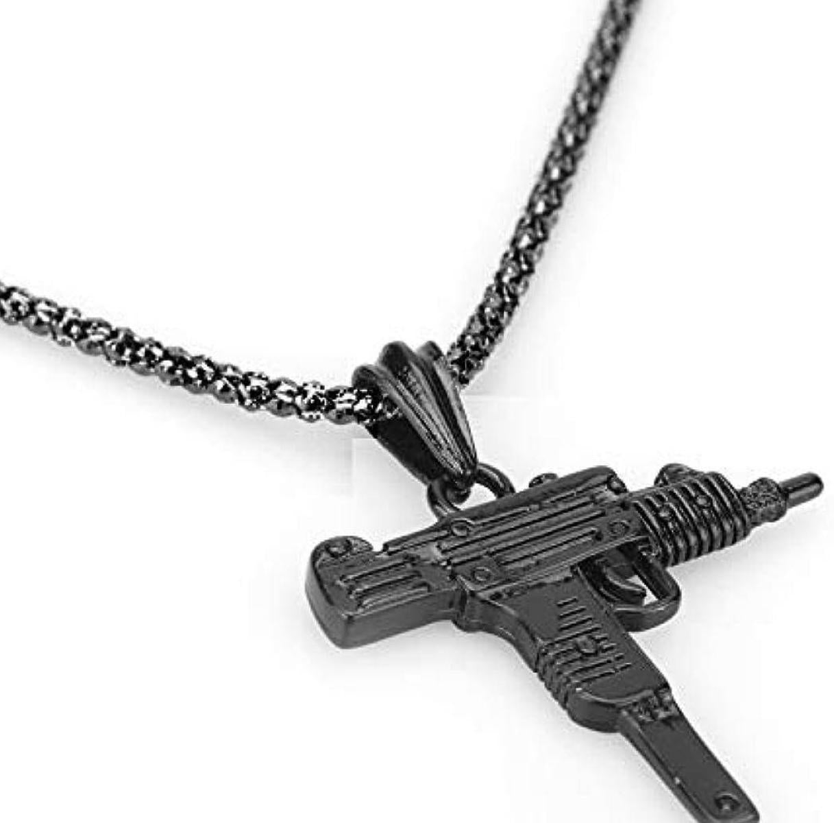 Diamond Encrusted Uzi Pendant – Bold & Luxurious Statement Piece